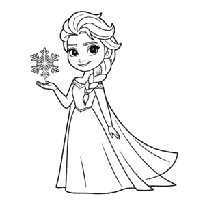 Dibujo de Elsa Fácil para Colorear