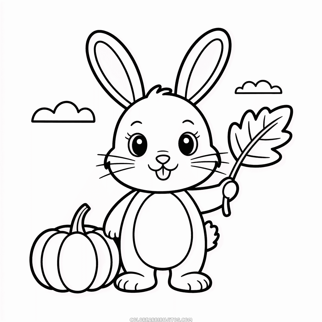 Dibujo de Encantadores Otoño Fácil para Colorear