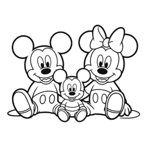 Dibujo de Familia de Mickey Mouse para Colorear
