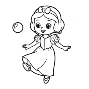 Dibujo de Feliz Blancanieves para Colorear