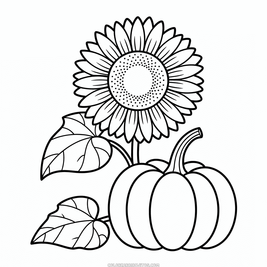 Dibujo de Flor de Otoño para Colorear