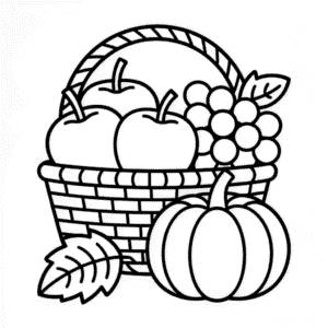 Dibujo de Frutas de Otoño para Colorear