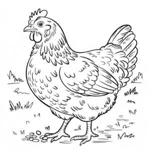 Dibujo de Gallina Dura para Colorear
