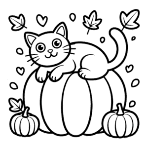 Dibujo de Gato Otoño para Colorear