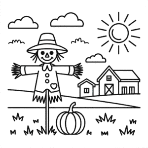 Dibujo de Granja Otoñal para Colorear