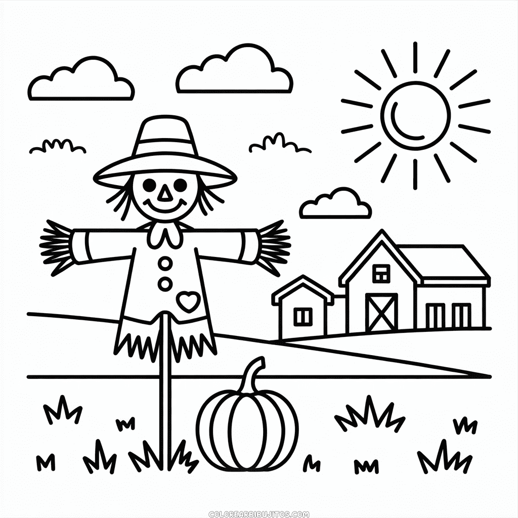 Dibujo de Granja Otoñal para Colorear
