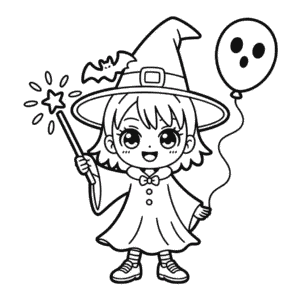 Dibujo de Halloween Anime para Colorear