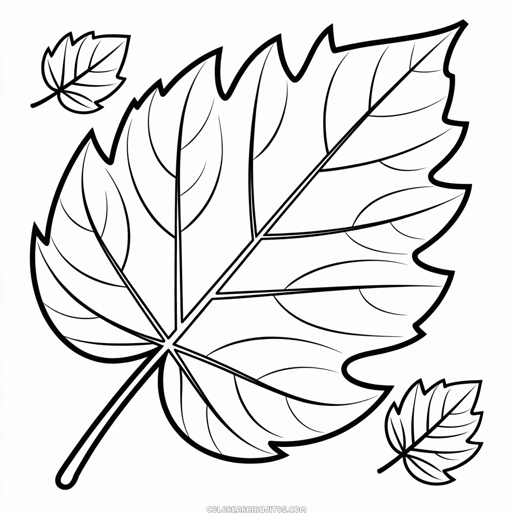 Dibujo de Hoja de Otoño para Colorear