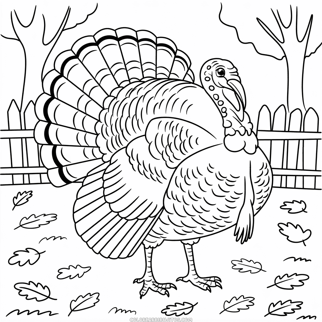 Dibujo de Imagen de Pavo para Colorear