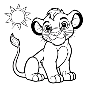 Dibujo de Imprimible Gratis El Rey León para Colorear