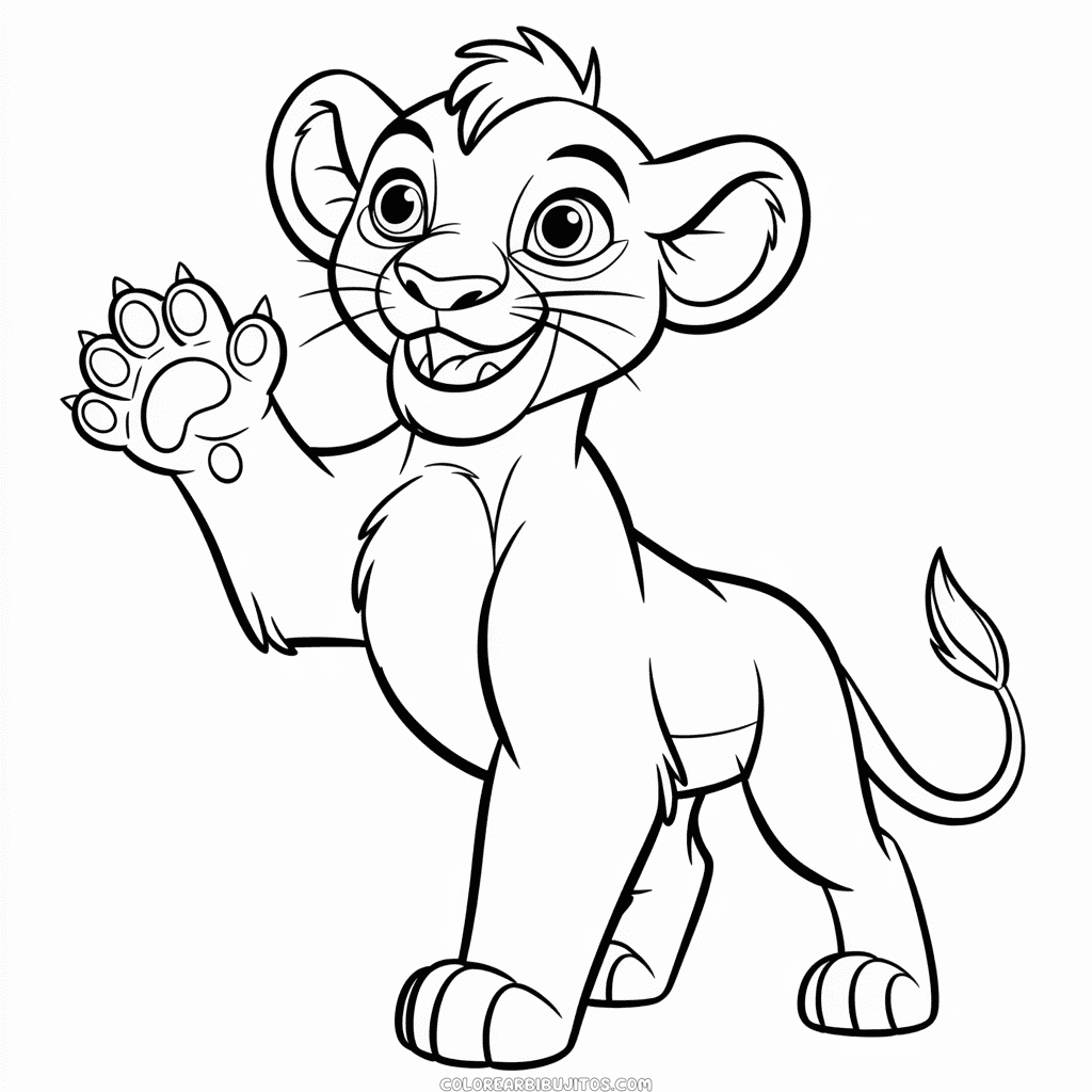 Dibujo de Kiara de El Rey León para Colorear