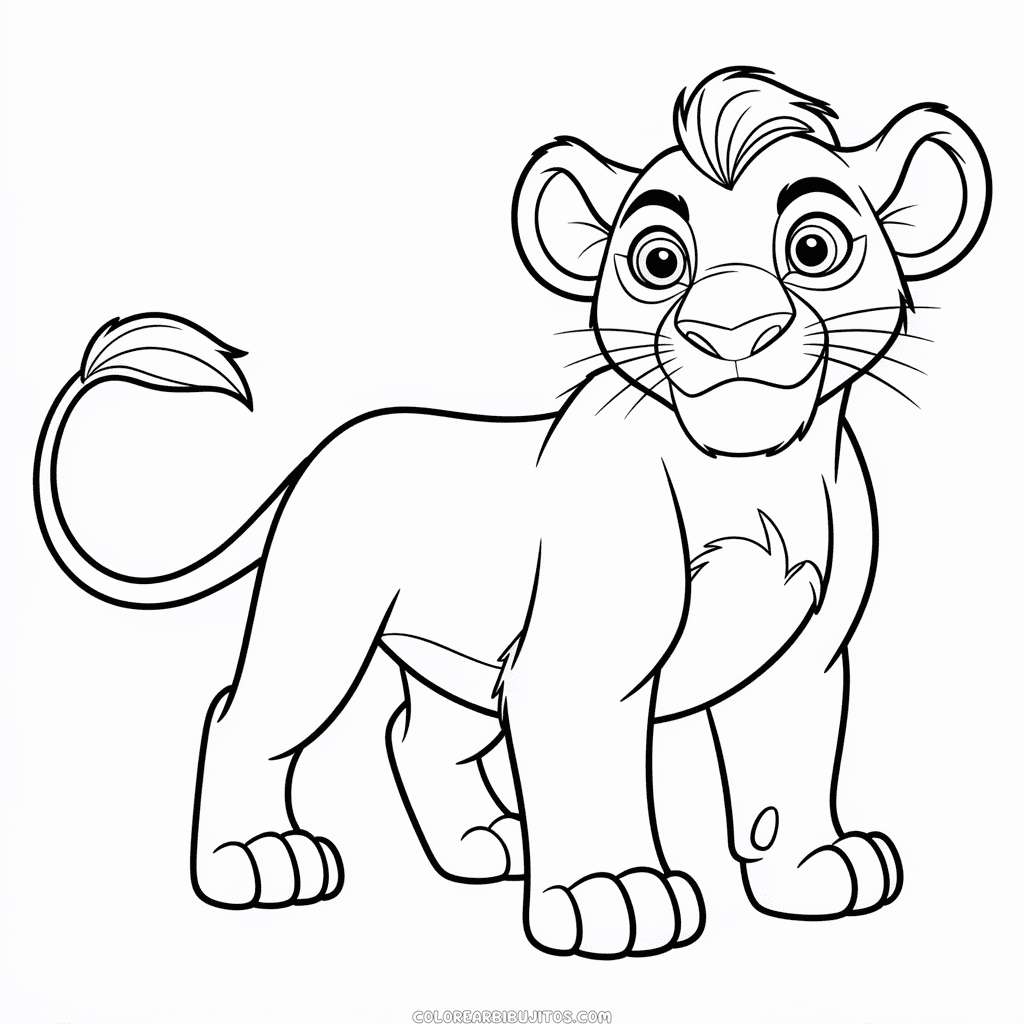 Dibujo de Kovu de El Rey León para Colorear