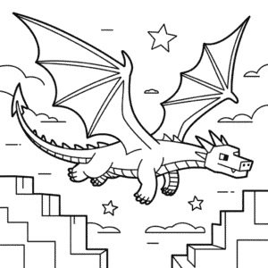Dibujo de Minecraft Dragón para Colorear
