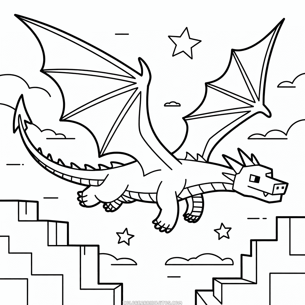 Dibujo de Minecraft Dragón para Colorear