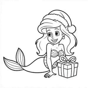 Dibujo de Navidad de Ariel para Colorear