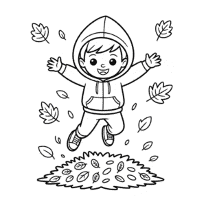 Dibujo de Otoño Fácil para Niños para Colorear