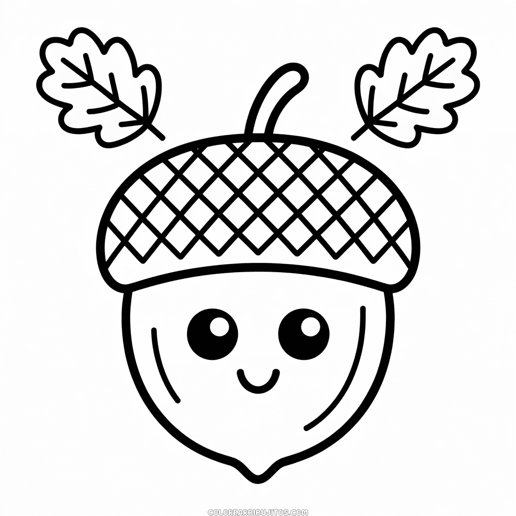 Dibujo de Otoño Fácil para Preescolares para Colorear