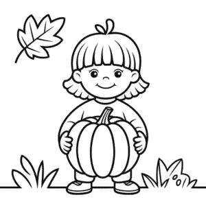 Dibujo de Otoño Infantil para Colorear