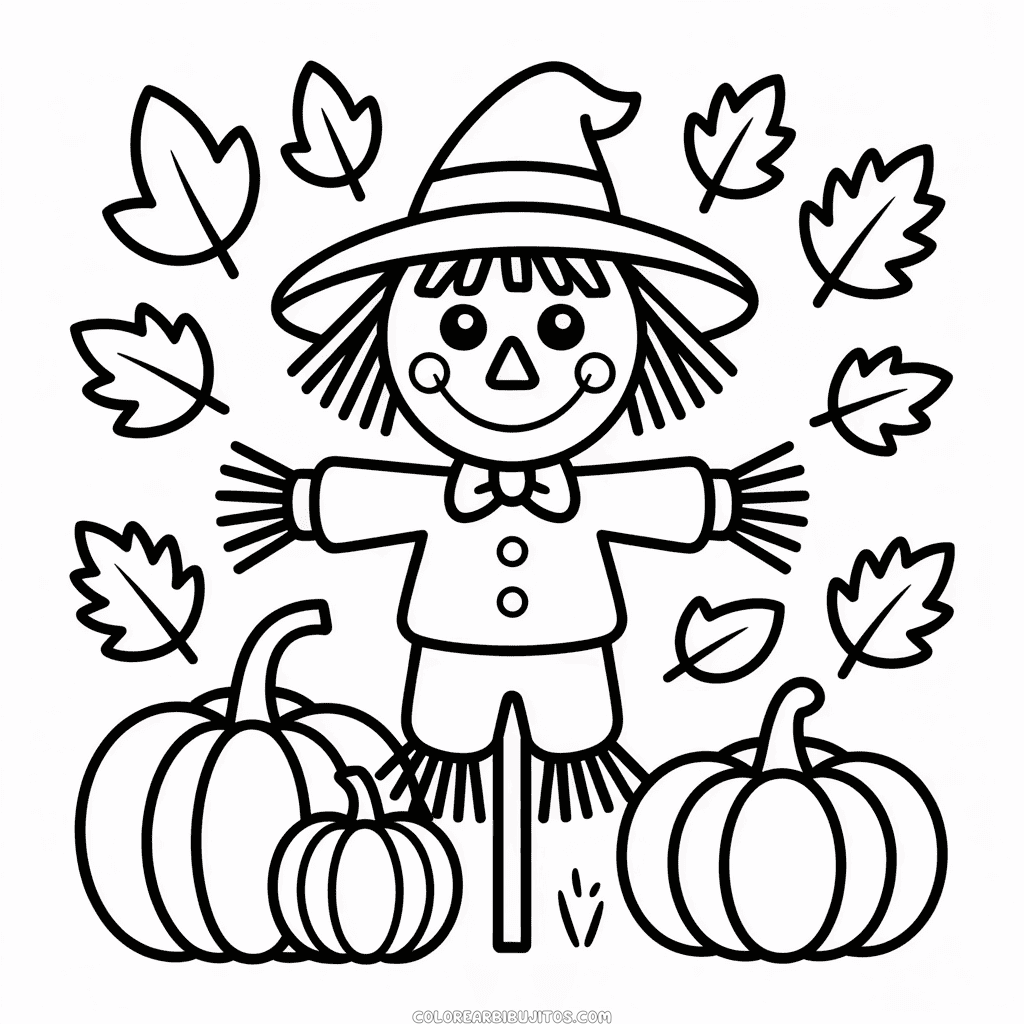 Dibujo de Otoño Lindo para Colorear