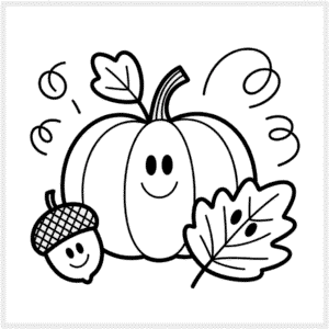 Dibujo de Otoño Sencillo para Colorear
