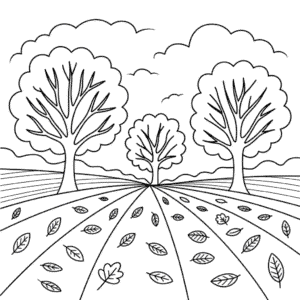 Dibujo de Paisaje Otoñal para Colorear