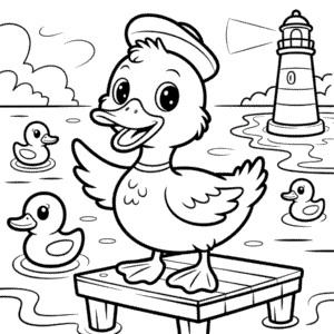 Dibujo de Pato de Dibujos Animados para Colorear