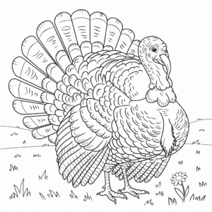 Dibujo de Pavo Adulto para Colorear