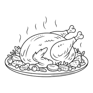 Dibujo de Pavo de Acción de Gracias para Colorear