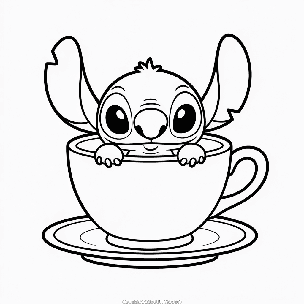 Dibujo de Pequeño Stitch para Colorear