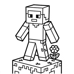Dibujo de Personaje Minecraft para Colorear