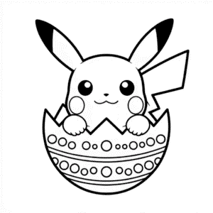 Dibujo de Pikachu de Pascua para Colorear