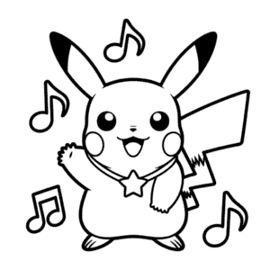 Dibujo de Pikachu Estrella Pop para Colorear