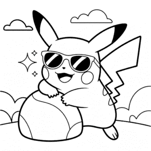 Dibujo de Pikachu Genial para Colorear