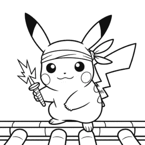 Dibujo de Pikachu Ninja para Colorear