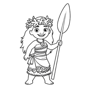 Dibujo de Princesa Disney Moana para Colorear