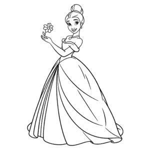 Dibujo de Princesa Disney para Adultos para Colorear