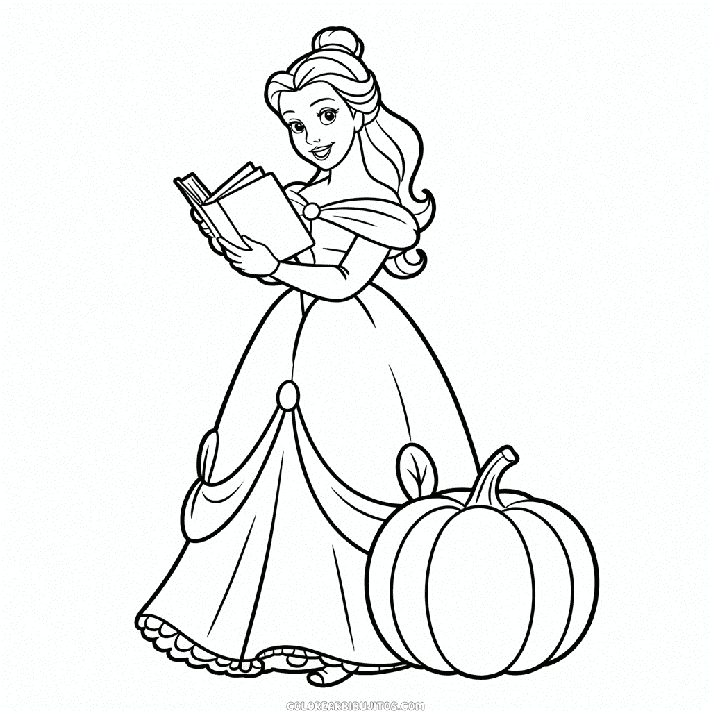 Dibujo de Princesas Disney Otoño para Colorear