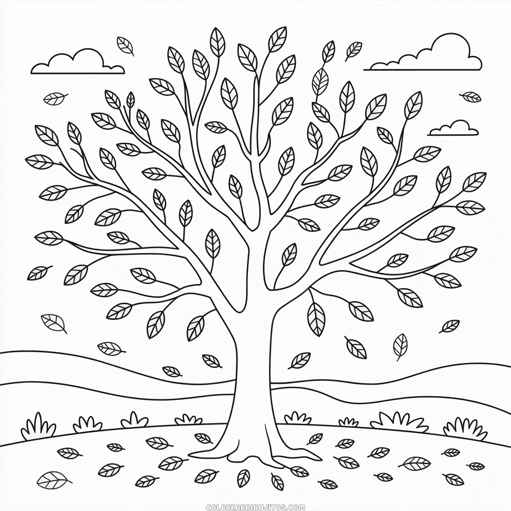 Dibujo de Principio de Otoño para Colorear