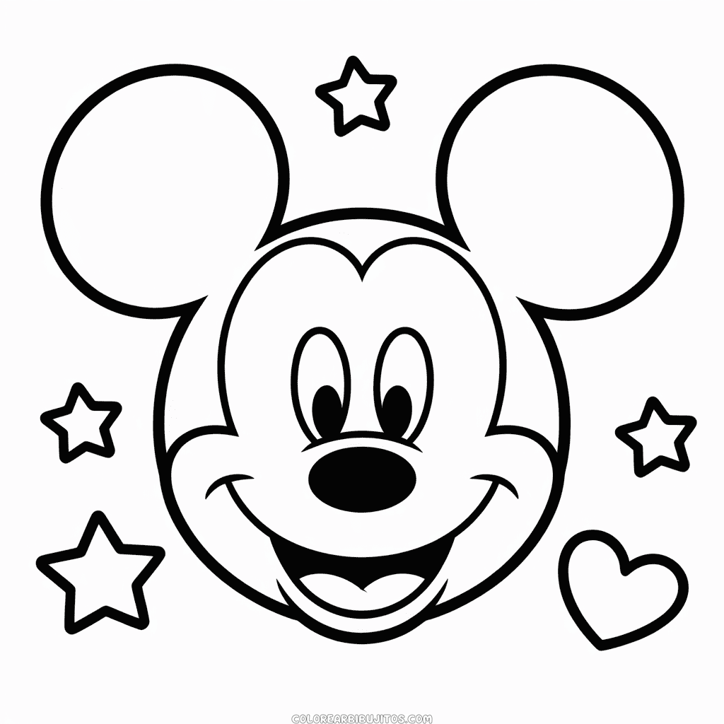 Dibujo de Rostro Mickey Mouse para Colorear
