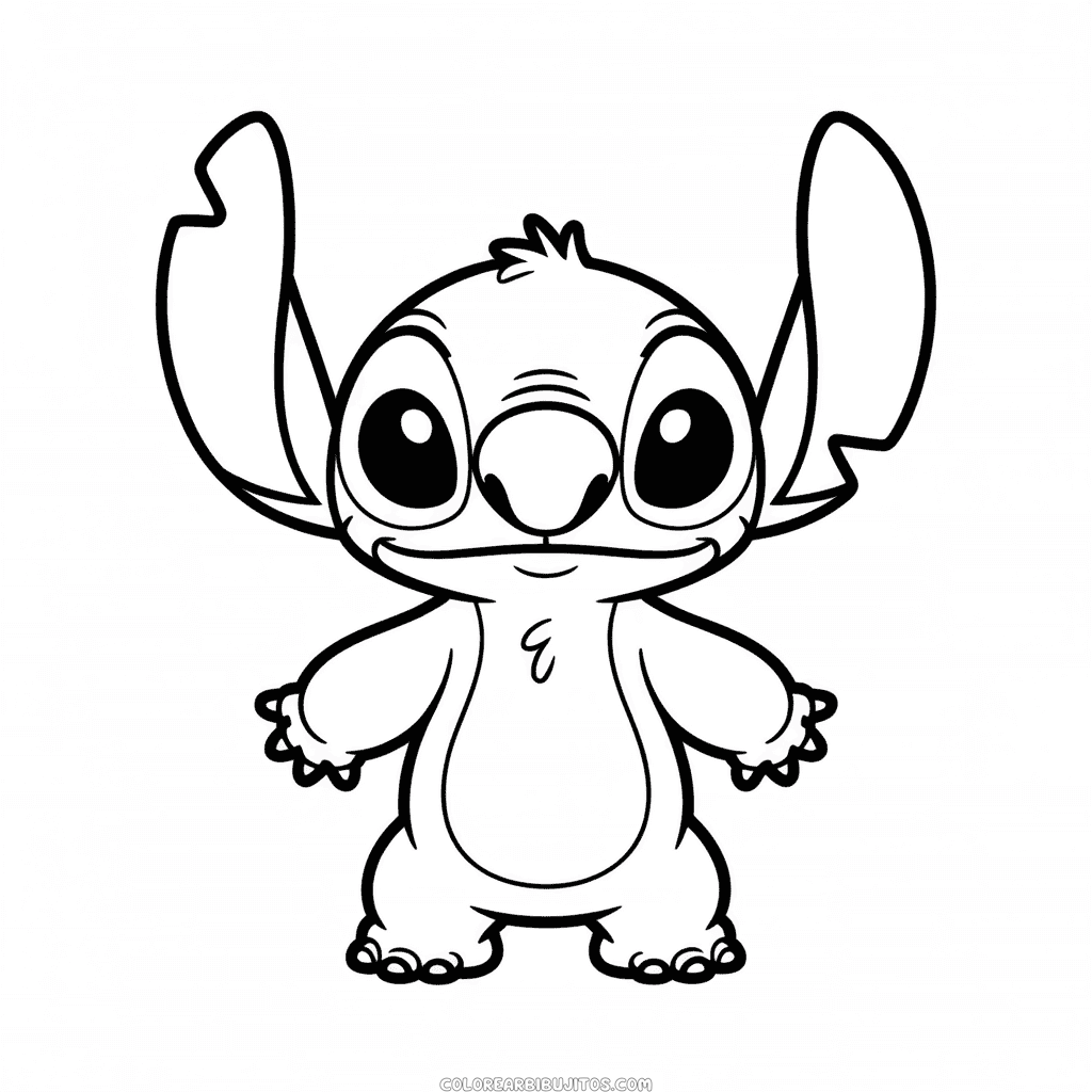 Dibujo de Sencillo Stitch para Colorear