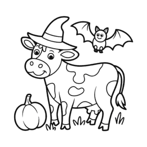 Dibujo de Vaca de Halloween para Colorear