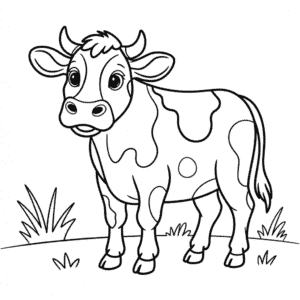 Dibujo de Vaca Negra y Blanca para Colorear