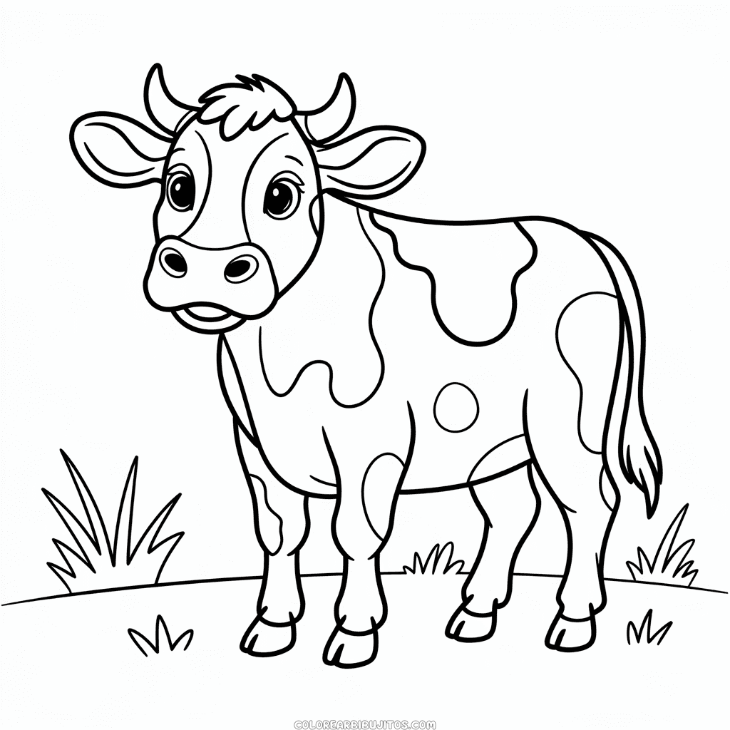 Dibujo de Vaca Negra y Blanca para Colorear