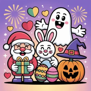 Dibujos de Vacaciones y Celebraciones para Colorear