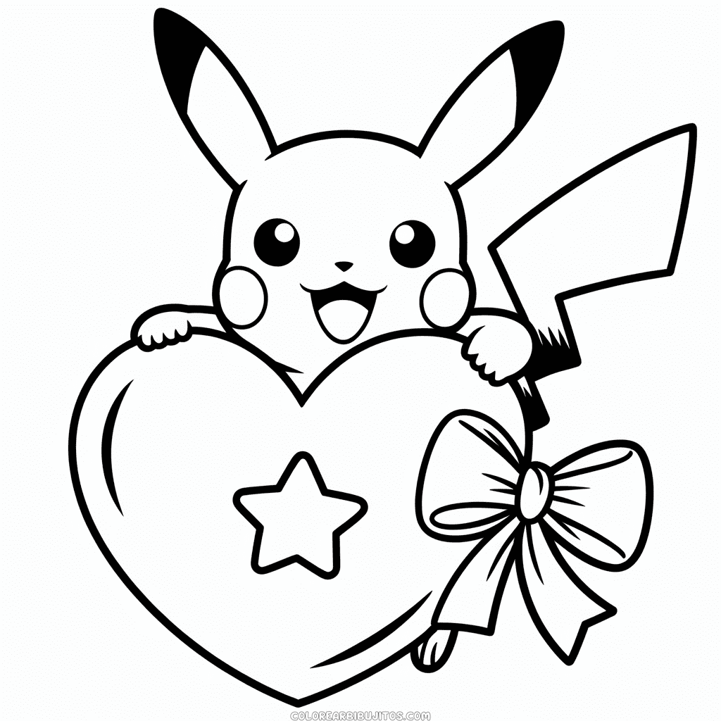 Dibujo de Abrazando a Pikachu para Colorear