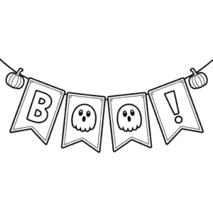 Dibujo de Banner Halloween para Colorear