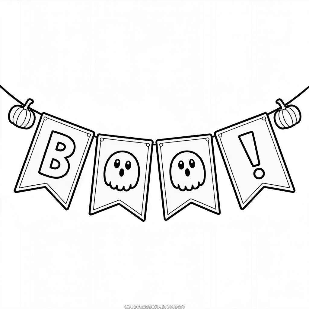 Dibujo de Banner Halloween para Colorear