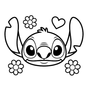 Dibujo de Cabeza de Stitch para Colorear
