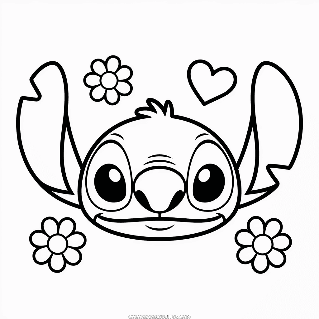 Dibujo de Cabeza de Stitch para Colorear