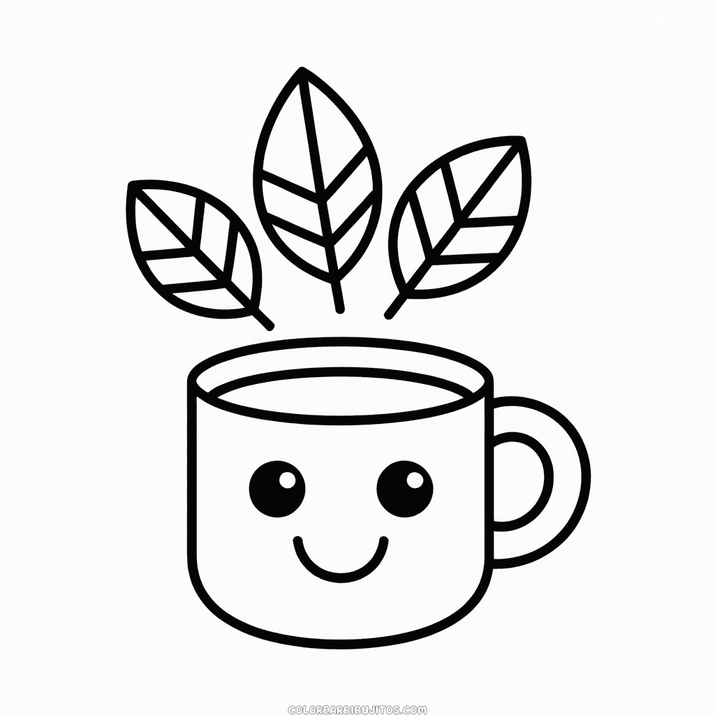 Dibujo de Café de Otoño para Colorear